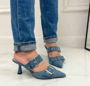 Primi Tacchi Ada - Décolleté Donna Tacco Spillo Punta JEANS Discount