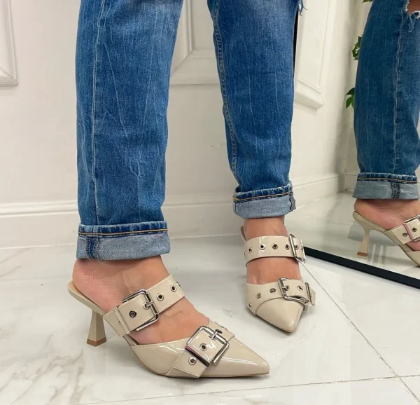 Primi Tacchi Ada - Décolleté Donna Tacco Spillo Punta Vernice BEIGE Sale