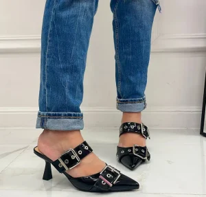 Primi Tacchi Ada - Décolleté Donna Tacco Spillo Punta Vernice Nero Online