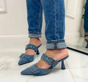 Primi Tacchi Ada - Décolleté Donna Tacco Spillo Punta JEANS Discount