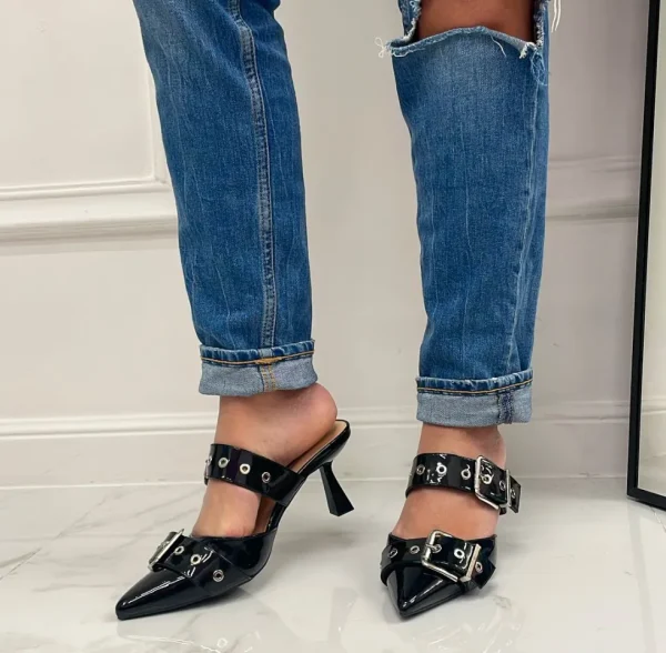Primi Tacchi Ada - Décolleté Donna Tacco Spillo Punta Vernice Nero Online