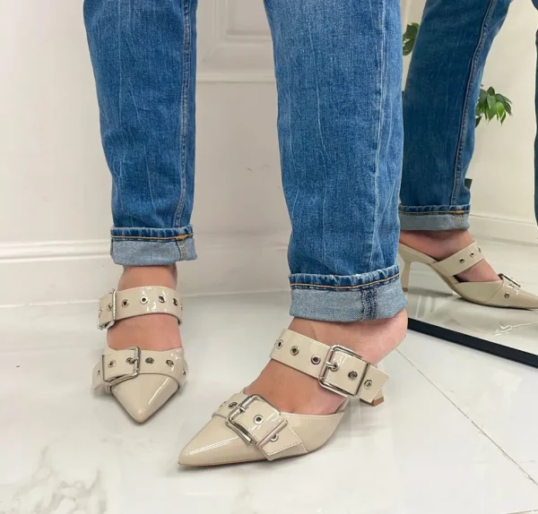 Primi Tacchi Ada - Décolleté Donna Tacco Spillo Punta Vernice BEIGE Sale