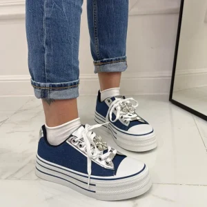 Primi Tacchi Addison - Sneakers Donna Scarpe Ginnastica Lacci Casual Comodo Jeans Hot