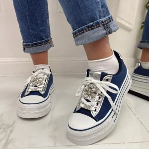 Primi Tacchi Addison - Sneakers Donna Scarpe Ginnastica Lacci Casual Comodo Jeans Hot