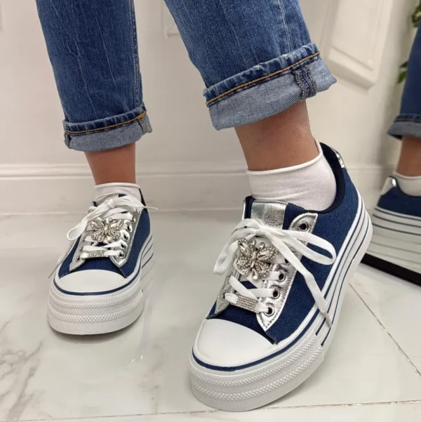 Primi Tacchi Addison - Sneakers Donna Scarpe Ginnastica Lacci Casual Comodo Jeans Hot