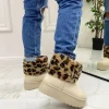 Primi Tacchi Agathe -Stivaletto Eskimo Boots Comodo Pelliccia Gomma Alta Casual Cal Hot