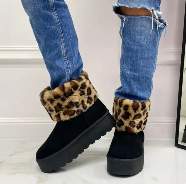 Primi Tacchi Agathe -Stivaletto Eskimo Boots Comodo Pelliccia Gomma Alta Casual Cal Discount