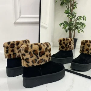 Primi Tacchi Agathe -Stivaletto Eskimo Boots Comodo Pelliccia Gomma Alta Casual Cal Discount