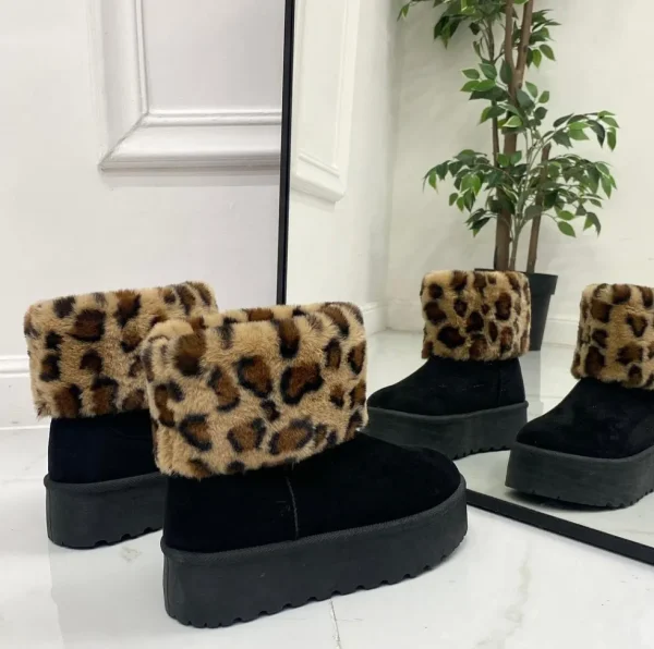 Primi Tacchi Agathe -Stivaletto Eskimo Boots Comodo Pelliccia Gomma Alta Casual Cal Discount