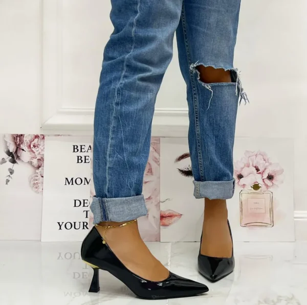 Primi Tacchi Alain - Décolleté Donna Scarpa Cinturino Tacco Spillo Vernice Elegante New