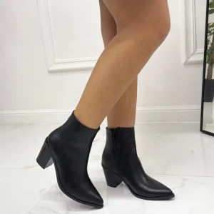 Primi Tacchi Allison - Stivale Donna Basso Texani Tacco Punta Nero Discount