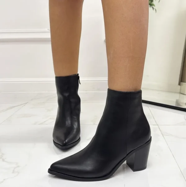 Primi Tacchi Allison - Stivale Donna Basso Texani Tacco Punta Nero Discount