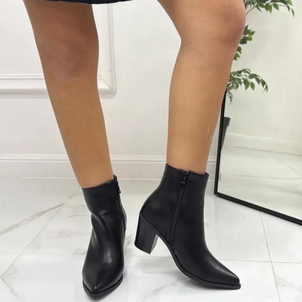 Primi Tacchi Allison - Stivale Donna Basso Texani Tacco Punta Nero Discount