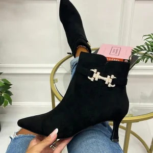 Primi Tacchi Alma - Stivaletto Donna Punta Tacco Strass Nero Fashion