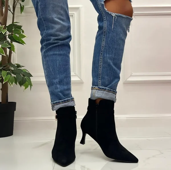Primi Tacchi Alma - Stivaletto Donna Punta Tacco Strass Nero Fashion