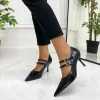 Primi Tacchi Ambra - Décolleté Donna Cinturini Tacco Spillo Elegante Nero Best