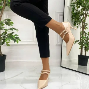 Primi Tacchi Ambra - Décolleté Donna Cinturini Tacco Spillo Elegante Beige Online