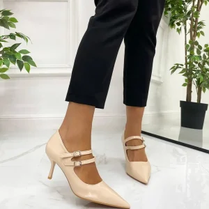 Primi Tacchi Ambra - Décolleté Donna Cinturini Tacco Spillo Elegante Beige Online