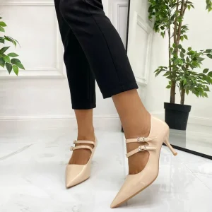 Primi Tacchi Ambra - Décolleté Donna Cinturini Tacco Spillo Elegante Beige Online