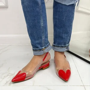 Primi Tacchi Amore - Scarpe Donna Bassa Cinturino Casual Rossa ROSSO Hot