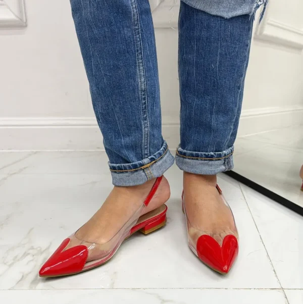 Primi Tacchi Amore - Scarpe Donna Bassa Cinturino Casual Rossa ROSSO Hot