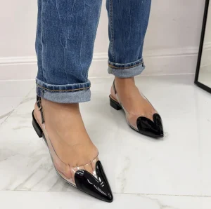 Primi Tacchi Amore - Scarpe Donna Bassa Cinturino Casual Nera Sale