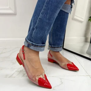 Primi Tacchi Amore - Scarpe Donna Bassa Cinturino Casual Rossa ROSSO Hot