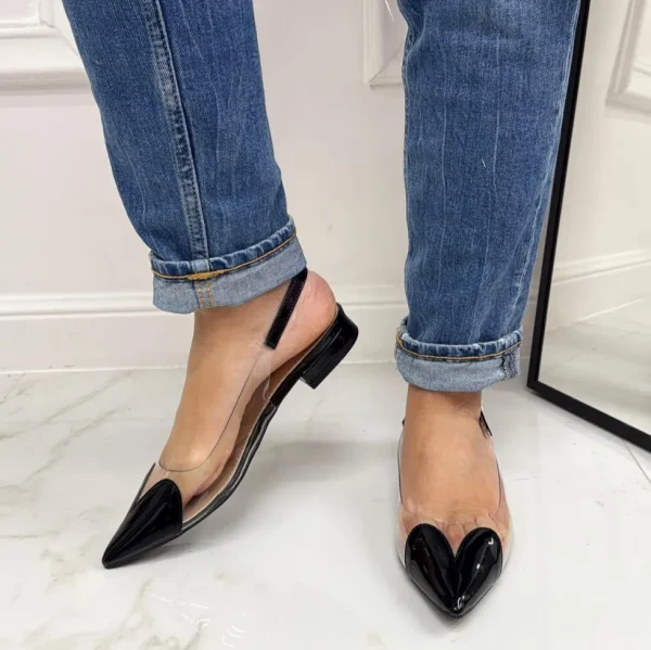 Primi Tacchi Amore - Scarpe Donna Bassa Cinturino Casual Nera Sale