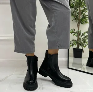 Primi Tacchi Amy - Stivaletti Donna Anfibio Alto Fibbia Nero Sale