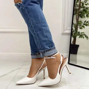 Primi Tacchi Anais - Décolleté Donna Tacco Spillo Punta Elegante Bianco Outlet