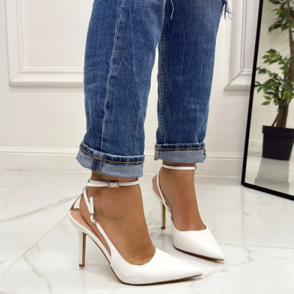 Primi Tacchi Anais - Décolleté Donna Tacco Spillo Punta Elegante Bianco Outlet