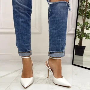 Primi Tacchi Anais - Décolleté Donna Tacco Spillo Punta Elegante Bianco Outlet