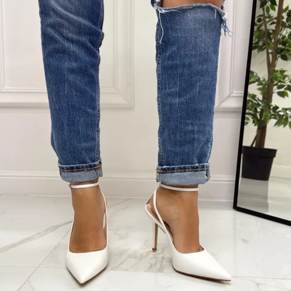 Primi Tacchi Anais - Décolleté Donna Tacco Spillo Punta Elegante Bianco Outlet