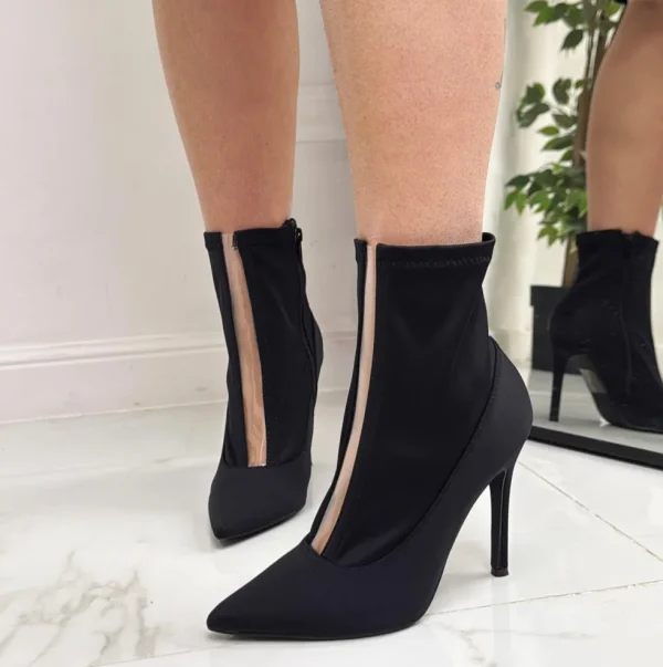 Primi Tacchi Annabelle - Stivaletto Donna Punta Tacco Casual Elegante Nero Outlet
