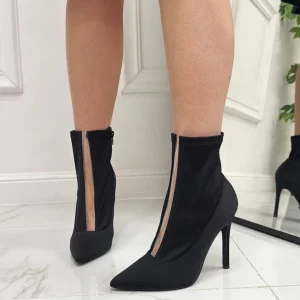 Primi Tacchi Annabelle - Stivaletto Donna Punta Tacco Casual Elegante Nero Outlet