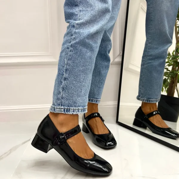Primi Tacchi Annalisa - Décolleté Donna Scarpa Cinturino Tacco Quadrato Elegante Ne Hot