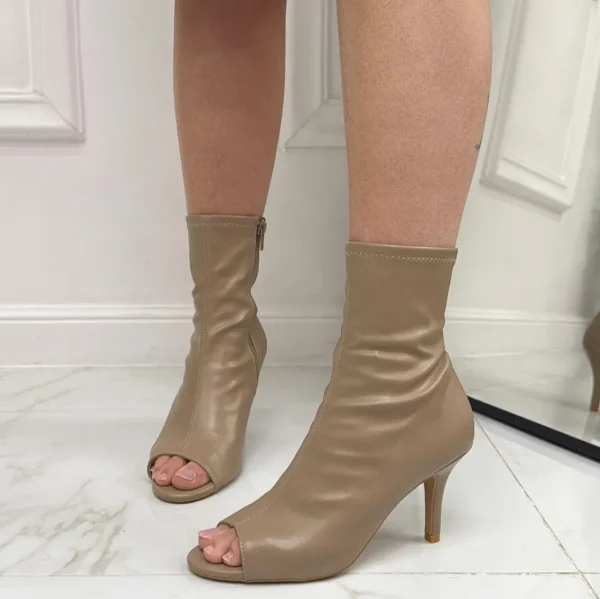 Primi Tacchi Anthea - Stivaletti Donna Punta Tacco Casual Elegante Khaki Discount