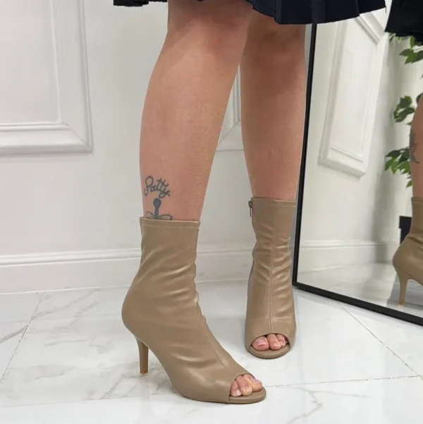Primi Tacchi Anthea - Stivaletti Donna Punta Tacco Casual Elegante Khaki Discount