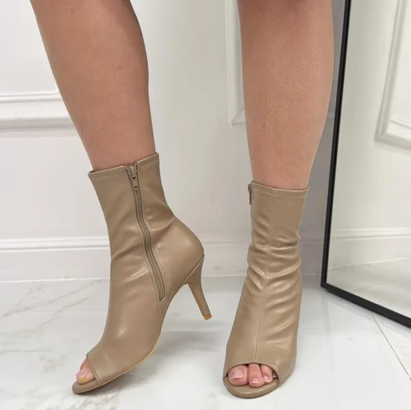 Primi Tacchi Anthea - Stivaletti Donna Punta Tacco Casual Elegante Khaki Discount