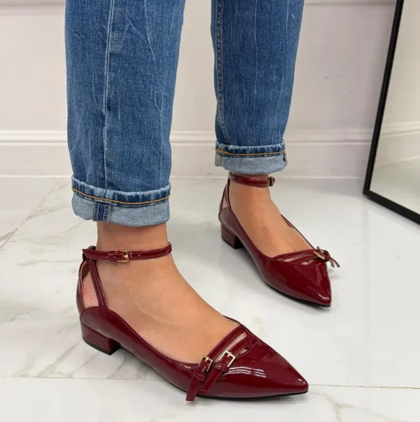 Primi Tacchi Ariane - Décolleté Donna Punta Tacco Basso Quadrato Bordeaux Hot