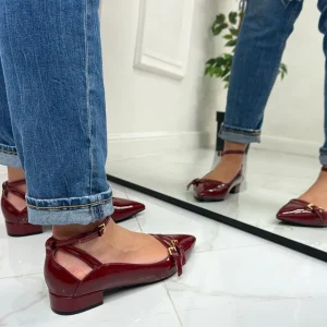 Primi Tacchi Ariane - Décolleté Donna Punta Tacco Basso Quadrato Bordeaux Hot