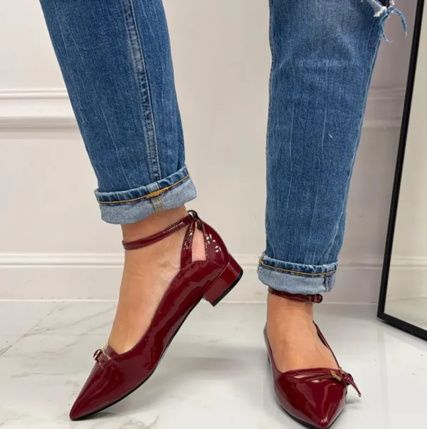 Primi Tacchi Ariane - Décolleté Donna Punta Tacco Basso Quadrato Bordeaux Hot