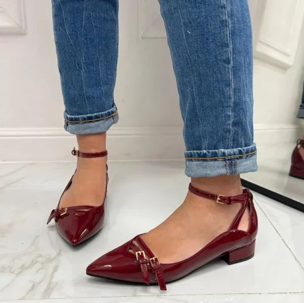 Primi Tacchi Ariane - Décolleté Donna Punta Tacco Basso Quadrato Bordeaux Hot