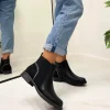 Primi Tacchi Ariel - Stivaletto Anfibio Donna Scarpa Basso Casual Fibbia Nero Hot