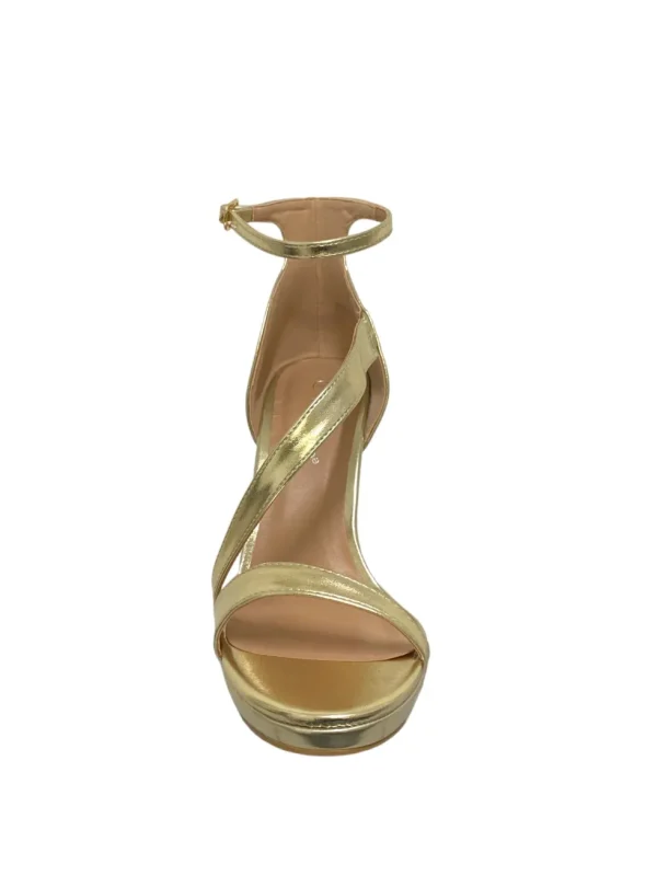 Primi Tacchi Azzurra - Sandali Donna Tacco Spillo Cinturino Plateau Oro Online