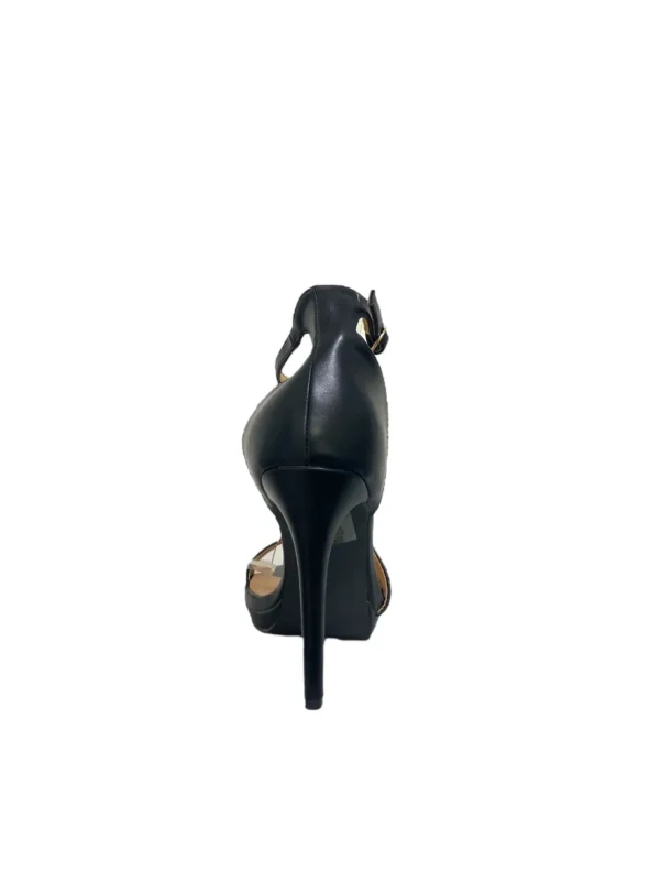 Primi Tacchi Azzurra - Sandali Donna Tacco Spillo Cinturino Plateau Nero Clearance