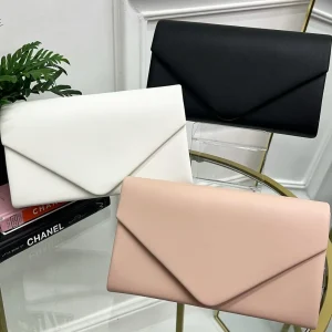 Primi Tacchi Belgio - Pochette Borsa Donna Rigida Clip Tracolla Elegante Nero Bianc Online