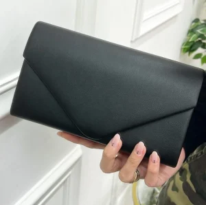 Primi Tacchi Belgio - Pochette Borsa Donna Rigida Clip Tracolla Elegante Nero Bianc Online