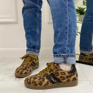 Primi Tacchi Bellamy - Sneakers Donna Scarpe Ginnastica Lacci Casual Comodo Leopard Sale