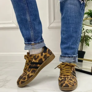 Primi Tacchi Bellamy - Sneakers Donna Scarpe Ginnastica Lacci Casual Comodo Leopard Sale